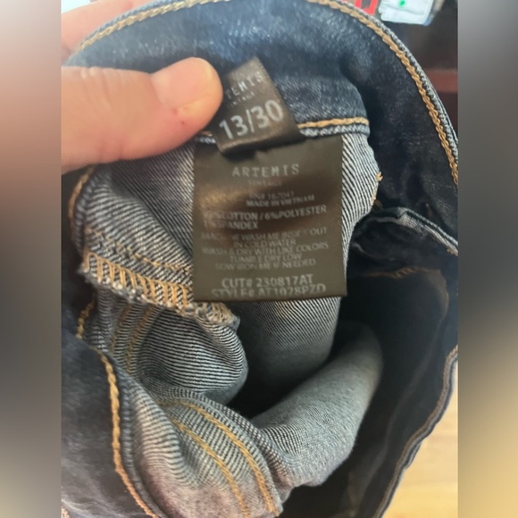 Artemis Vintage Blue Jeans Front Pockets Wide Leg Size 13/30 - Picture 9 of 9